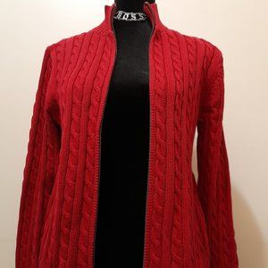 WOMEN L.L. BEAN ZIP UP SWEATER
